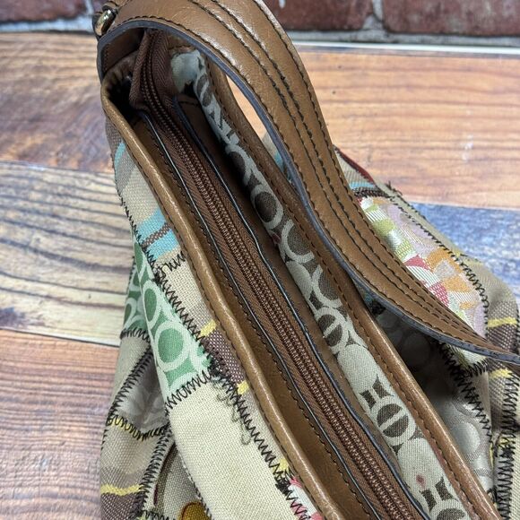 Vintage Etienne Aigner Tuscon Patchwork‎ Canvas Shoulder Bag Tote Purse Boho - Picture 14 of 16